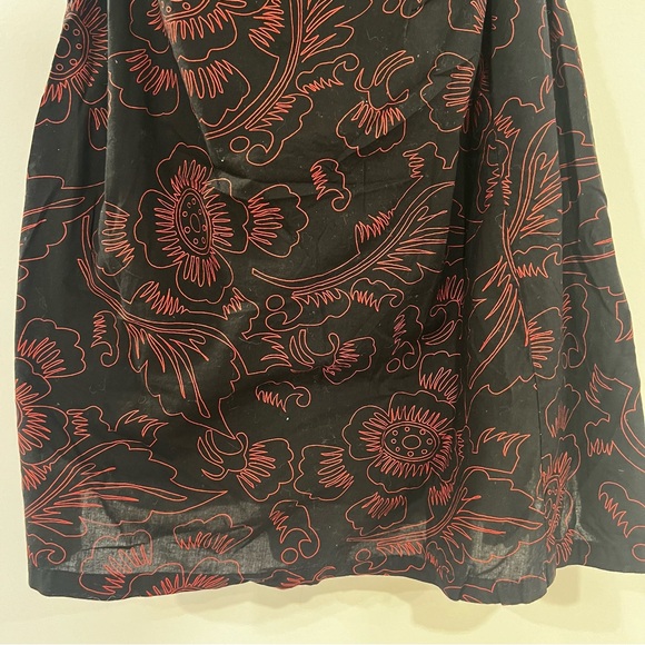 Threads Vintage Woman’s Sz M Strapless Babydoll Dress Black w/ Red Floral - Picture 5 of 14